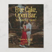Gratis Cake Open Bar Retro Foto Save The Date Flye Flyer (Voorkant)