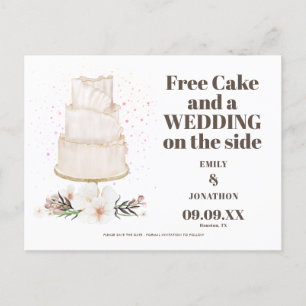 Gratis Cake Weddenschap aan de zijkant van Boho be Aankondigingskaart
