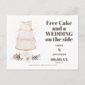 Gratis Cake Weddenschap aan de zijkant van Boho be Aankondigingskaart (Voorkant)