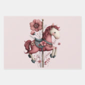 Gratis carrouselpaard beeld inpakpapier vel (Voorkant 3)