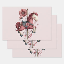 Gratis carrouselpaard beeld inpakpapier vel