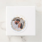 Gratis Casual Drinken opslaan Datum blauwe goudfot Bedankjes Labels (In situ)