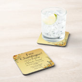 Gratis champagne goudgele bloemen kurk rug bier onderzetter (Rechterzijde)