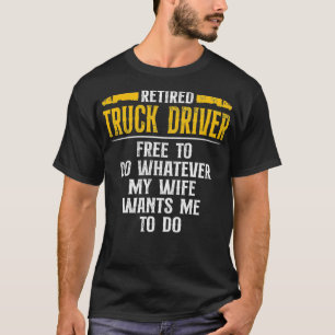 Gratis chauffeur in ruste vrachtwagen t-shirt