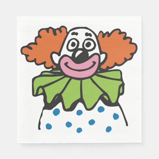 Gratis Clown Karakter met Oranje Haar Servet (Voorkant)