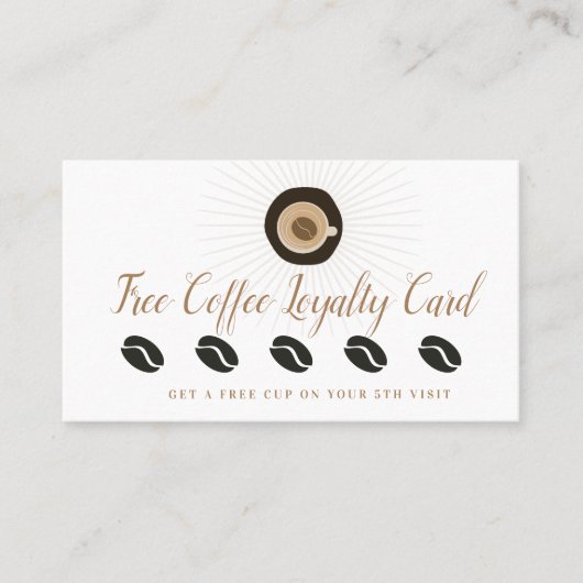 Gratis Coffee Beloning Loyalty Schoon Visitekaartje (Voorkant)