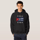 Gratis Cuba Retro Cubaanse Vlag Hoodie (Voorkant volledig)