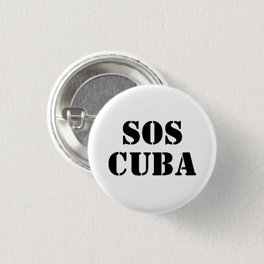 Gratis Cuba SOS Cuba zwarte en witte knop Ronde Button 3,2 Cm (Voorkant /achterkant)