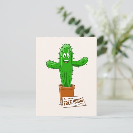 Gratis Cuctus knuffels grappig Briefkaart (Staand voorkant)