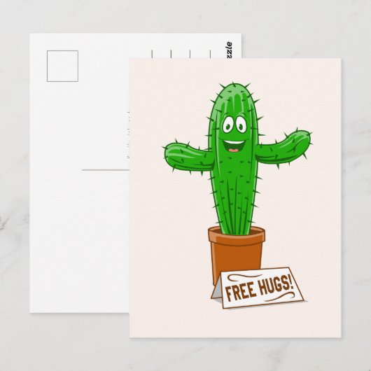 Gratis Cuctus knuffels grappig Briefkaart (Voorkant / Achterkant)