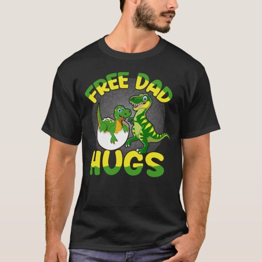 Gratis Dad Hugs Dinosaur Dad & Kind | Grappige vad T-shirt (Voorkant)