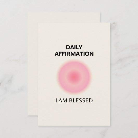 Gratis Daily Affirmation Positieve Spirituele Bedankkaart (Voorkant / Achterkant)