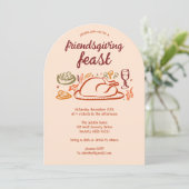 Gratis Dankdag Vriendendag Diner ARCH Kaart (Staand voorkant)