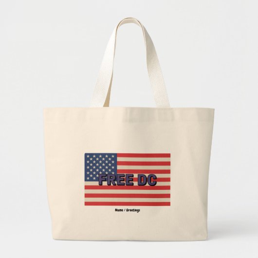 Gratis DC Bold Graphic Show ondersteuning voor Was Grote Tote Bag (Voorkant)