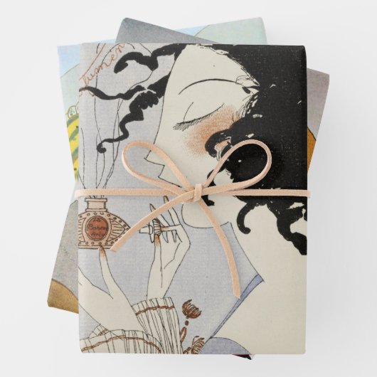 GRATIS DECO VROUWENPORTRAITS Mode van parfumeschoo Inpakpapier Vel (In situ)