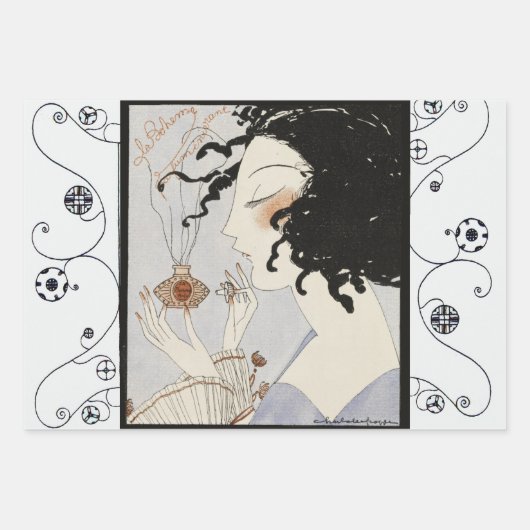 GRATIS DECO VROUWENPORTRAITS Mode van parfumeschoo Inpakpapier Vel (Voorkant)