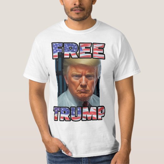 GRATIS DONALD TRUMP 2024 | Mugshot Republikeinse M T-shirt (Voorkant)