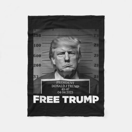 Gratis Donald Trump Mugshot Fleece Deken (Voorkant)