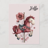 Gratis Draaimolen Paard Afbeelding Briefkaart (Voorkant)