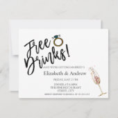 Gratis Drank,Champagneglas Huwelijk Kaart (Voorkant)