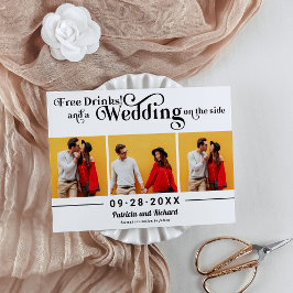 Gratis Drank Informele Bruiloft Save The Date 3 Fo Briefkaart