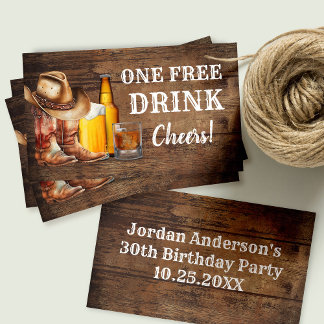 Gratis drank land feest kaart of ticket