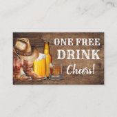 Gratis drank land feest kaart of ticket (Voorkant)