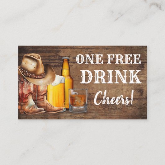 Gratis drank land feest kaart of ticket (Voorkant)