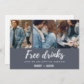 Gratis Dranken Script Foto Huwelijk Bewaar de Datu Save The Date (Voorkant / Achterkant)