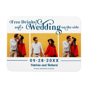 Gratis Dranken Trouwdag Save The Date 3 Foto Magne Magneet