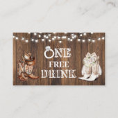Gratis drankje bruiloft western land kaart ticket (Voorkant)