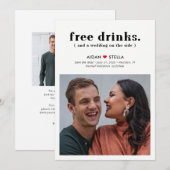Gratis drankjes bewerkbare kleur leuke save the da feestdagenkaart (Voorkant / Achterkant)