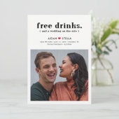Gratis drankjes bewerkbare kleur leuke save the da feestdagenkaart (Staand voorkant)
