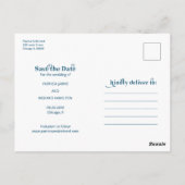 Gratis drankjes Casual bruiloft Save The Date 3 fo Briefkaart (Achterkant)