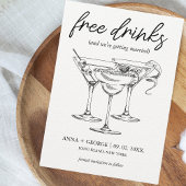 Gratis drankjes Cocktail foto Grappige bruiloft Save The Date