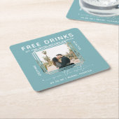 Gratis drankjes | Foto Save the Date Kartonnen Onderzetters (Schuin)