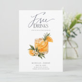 Gratis drankjes Funny Cocktail bruiloft Save the D Date (Staand voorkant)