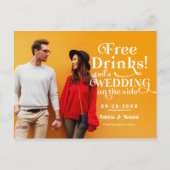 Gratis drankjes Grappige Informele Trouwdag Bewaar Briefkaart (Voorkant)
