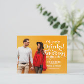 Gratis drankjes Grappige Informele Trouwdag Bewaar Briefkaart (Staand voorkant)