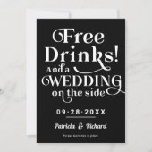 Gratis drankjes grappige informele trouwdatum save kaart (Voorkant)