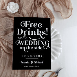 Gratis drankjes grappige informele trouwdatum save kaart