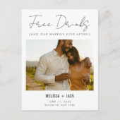 Gratis drankjes Hadden ze nog lang en gelukkig Sav Aankondigingskaart (Voorkant)