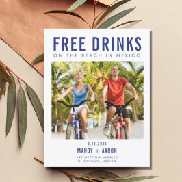 Gratis drankjes Mexico bruiloft Save the Date  Aankondigingskaart