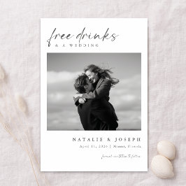 Gratis drankjes | Minimalistische romantische foto Save The Date
