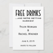 "Gratis drankjes" save the dates Save The Date (Voorkant)