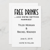 "Gratis drankjes" save the dates Save The Date (Voorkant / Achterkant)