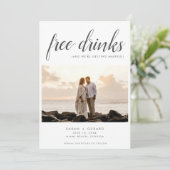 Gratis Drink Beach Destination Wedding Photo Save The Date (Staand voorkant)