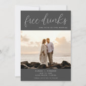 Gratis Drink Beach Destination Wedding Photo Save The Date (Voorkant)