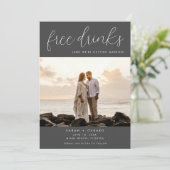 Gratis Drink Beach Destination Wedding Photo Save The Date (Staand voorkant)