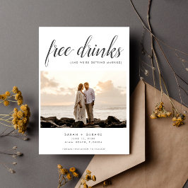 Gratis Drink Beach Destination Wedding Photo Save The Date